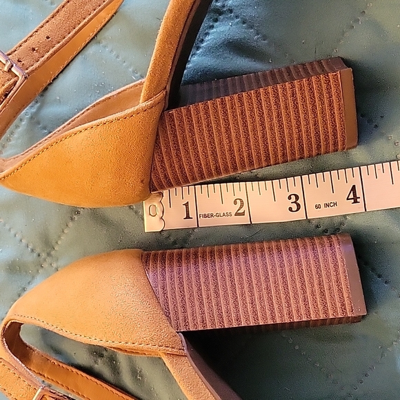 Worthington Mustard Yellow Chunky Heels Size 10 - Picture 4 of 6